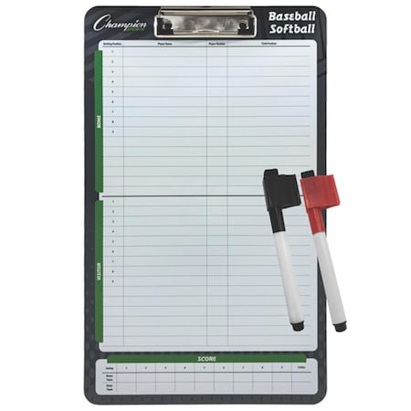 Champion Sports 16 x 10 in. Baseball & Softball Coaches Board BSBOARD